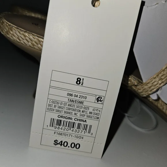 🌻 A New Day Esme Floral Tan Kitten Heels - Size 8.5 NWT - Picture 8 of 9